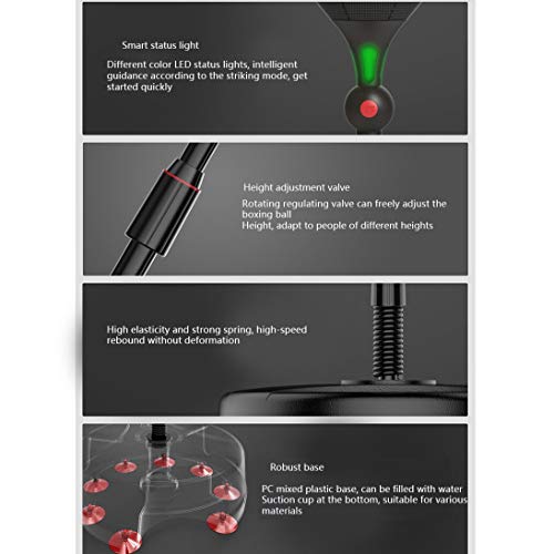 Independiente Reflex bolsa de boxeo saco de arena Speed ​​Ball, Equipo de boxeo saco de boxeo con soporte for adultos, con altura ajustable de perforación velocidad Bolsa de entrenamiento, práctica, l