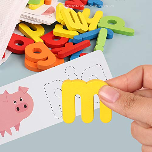 INFILM - Juego de rompecabezas para niños, diseño de letras del alfabeto, montessori, juguetes educativos preescolares