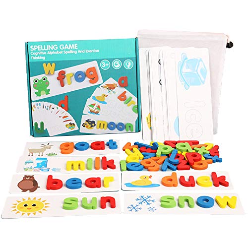 INFILM - Juego de rompecabezas para niños, diseño de letras del alfabeto, montessori, juguetes educativos preescolares