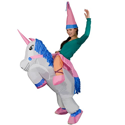Inflables adultos Unicorn fantasía animal mítico Blow Up Party Fancy Dress Halloween Costume