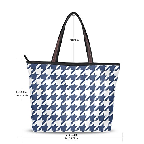 INGBAGS moda grande bolso de hombro América Pied De Poule patrón pata de gallo mujeres señoras bolso