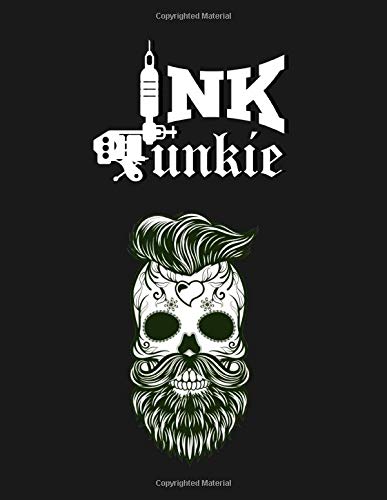 Ink Junkie TATTOO DESIGN BOOK: big notebook for tattoo sketches to collect creative art work - a tattoo book to draw new design ideas - cool gift for every tattoo junkee