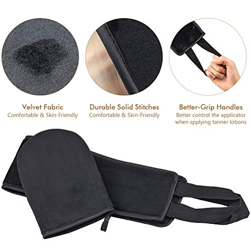 Inntek 2pcs Aplicador Autobronceador, Guante Autobronceador Corporal, Aplicador de Loción de Espalda 78CM Guante Autobronceador 12.5 * 19.5CM Lavable Doble Cara Reutilizable Aplicación de Loción