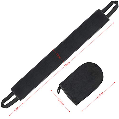 Inntek 2pcs Aplicador Autobronceador, Guante Autobronceador Corporal, Aplicador de Loción de Espalda 78CM Guante Autobronceador 12.5 * 19.5CM Lavable Doble Cara Reutilizable Aplicación de Loción