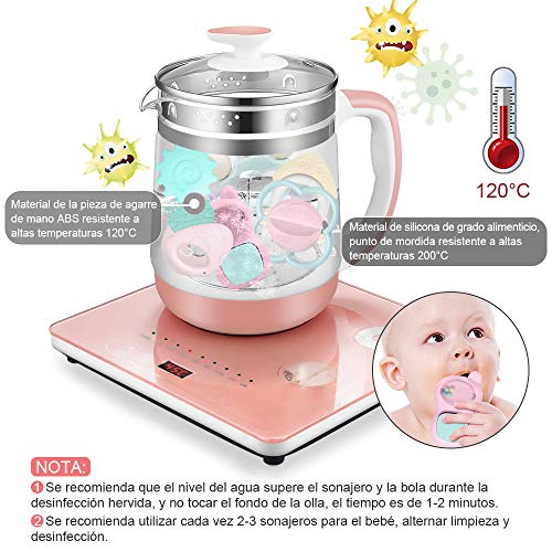 INPHER Mordedor para Bebé, 16 Piezas Sonajeros Bebe Mordedores de Dentición de Niños, Sin BPA, con Chupete Fruta y Cepillo Dientes Bebe Silicona Con Caja，Puede Esterilizarse en Agua a 120 ° C