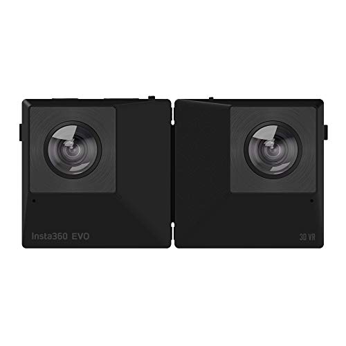 Insta360 EVO - Cámara Plegable 3D 180° y 360°, Resolución de Video de 5.7K + Fotos de 18 MP, con Estabilizador FlowState, Conexión Wi-Fi, Compatible con iOS y Android, Ideal para Viajes - Negro