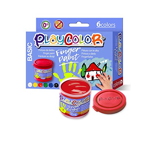 Instant Finger Paint Pintura Dedo Playcolor Basic 40ml 6 Colores, Variados, 6 (17591)