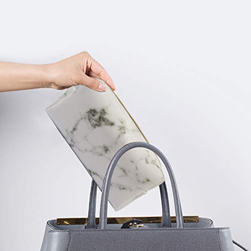Integrity.1 Bolsa de Maquillaje de Mármol, 2 Piezas Bolsas de Cosméticos Portátiles Livianas, Bolsas de Cosméticos Portátiles de PU, para Fiestas al Aire Libre, Viajes Cortos y Fiestas, etc.