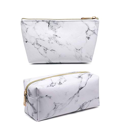 Integrity.1 Bolsa de Maquillaje de Mármol, 2 Piezas Bolsas de Cosméticos Portátiles Livianas, Bolsas de Cosméticos Portátiles de PU, para Fiestas al Aire Libre, Viajes Cortos y Fiestas, etc.