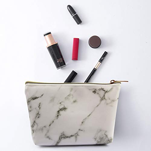 Integrity.1 Bolsa de Maquillaje de Mármol, 2 Piezas Bolsas de Cosméticos Portátiles Livianas, Bolsas de Cosméticos Portátiles de PU, para Fiestas al Aire Libre, Viajes Cortos y Fiestas, etc.