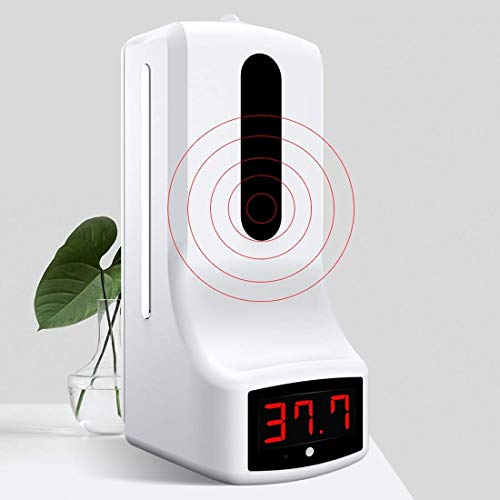 Intelligent Sensor automático de la caja del jabón de manos libres sin contacto corporal sensible a la luz del sensor Distancia Termómetro + 1000ml automática sin contacto Alimentador del jabón líquid