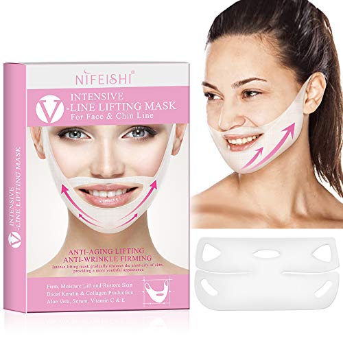 Intensive-Line Lifiting Mask for Face & Chin Line, Anti-aging lifiting, Anti-Wrinkle Firming (4Pcs/Box)
