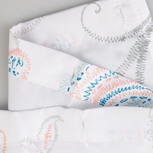 InterDesign Shelby Cortina de baño | Cortina de Ducha de 183,0 cm x 183,0 cm | Cortina para bañera con Estampado Floral y 12 Agujeros | Poliéster Azul Marino/Gris/Coral