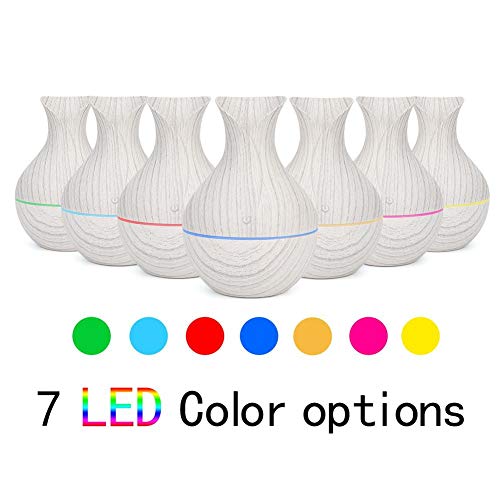Interfaz USB Cómoda máquina de aromaterapia ultrasónica con luz LED de 7 colores Humidificador de aceite aromático para el hogar Difusor de aroma definitivo El bajo ruido crea un rango cómodo(白色)