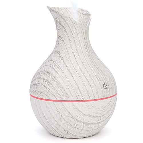 Interfaz USB Cómoda máquina de aromaterapia ultrasónica con luz LED de 7 colores Humidificador de aceite aromático para el hogar Difusor de aroma definitivo El bajo ruido crea un rango cómodo(白色)