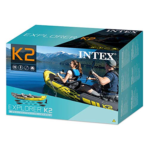 Intex 68307NP - Kayak hinchable Explorer K2 con 2 remos 312 x 91 x 51cm