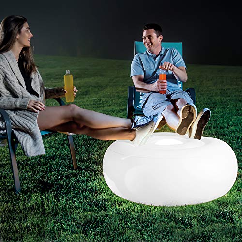 Intex 68697 - Asiento Ottoman flotante con luz LED 6 colores