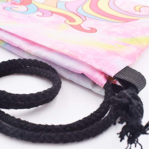 INTVN 2pcs Unicorn Drawstring Bouquet Pocket Bundle Bag para Funda cosmética de Fitness (Rosa)