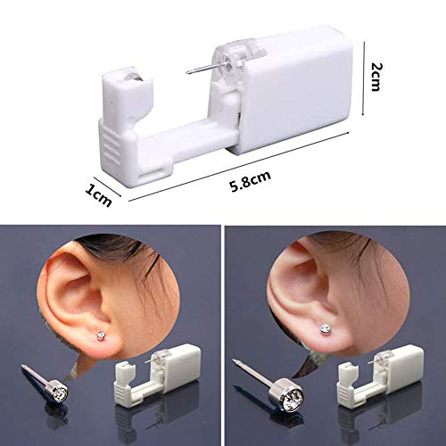 INTVN 6 Unids Piercing Desechable Herramienta Pistola de Piercing de Oreja Nariz Herramienta de Perforación Estéril,Pistola Perforadora Ningún Dolor Taladrador ，con algodón de Alcohol