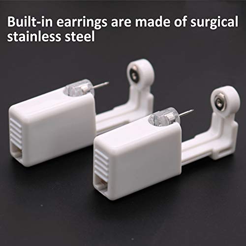 INTVN 6 Unids Piercing Desechable Herramienta Pistola de Piercing de Oreja Nariz Herramienta de Perforación Estéril,Pistola Perforadora Ningún Dolor Taladrador ，con algodón de Alcohol