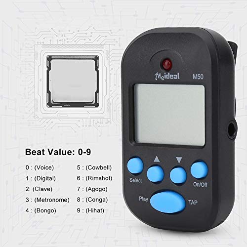 iPobie Mini Metronome M50 Multifuncional Clip-On Digital Beat Metrónomo Tempo para Piano, Violín, Guitarra, Tambor de Trampa