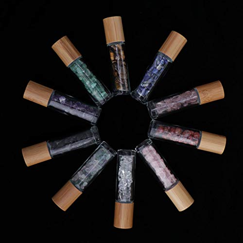 IPOTCH 10pcs Botellas De Rodillo De Masaje De Aceites Esenciales Transparentes De Vidrio Roll On Botellas De Perfume/Aromaterapia A Prueba De Fugas