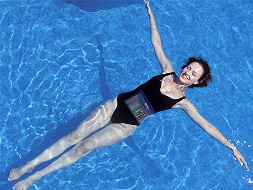 IPOW [2 PCS] Riñonera Impermeable acuatica para iPhone, móvil, cámara, iPad, Dinero, Archivos a Prueba de Agua (Blanco y Azul)