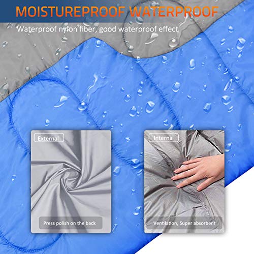 IREGRO Saco de Dormir, Cálido e Impermeable, Verano, Primavera, Otoño, Uso en Interiores o Acampar al Aire Libre, Senderismo, Viajes