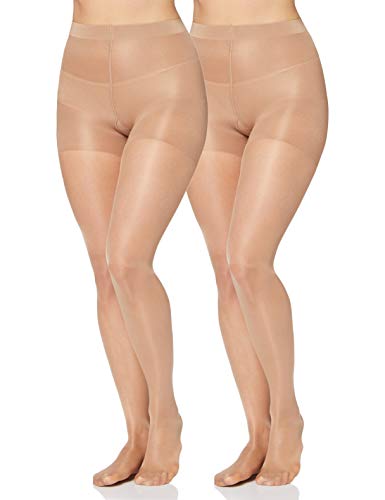 Iris & Lilly by Wolford Medias Mujer, Pack de 2, Beige (bastante ligero)., S, Label: S