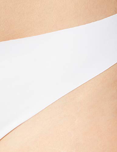 Iris & Lilly Calzoncillo Tanga de Microfibra Mujer, Pack de 5, Blanco (White), M, Label: M