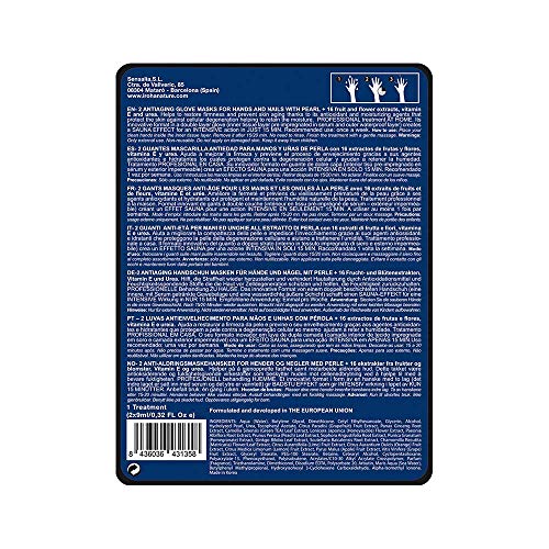 Iroha Nature - Guantes Antiedad para Manos con Perla y Vitamina E, 2 Guantes para un uso | Mascarilla Manos Antiedad Perla y Vitamina E