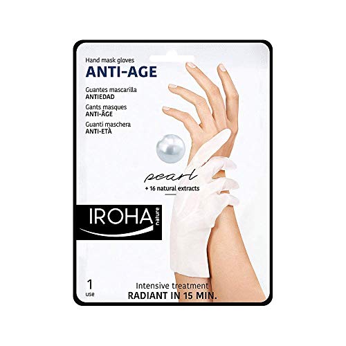 Iroha Nature - Guantes Antiedad para Manos con Perla y Vitamina E, 2 Guantes para un uso | Mascarilla Manos Antiedad Perla y Vitamina E