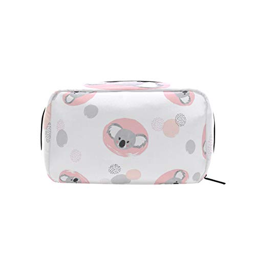 ISAOA Koala - Mini bolsa de maquillaje portátil de viaje, impermeable, estuche organizador de maquillaje, neceser de almacenamiento de belleza con cremallera para mujeres y niñas