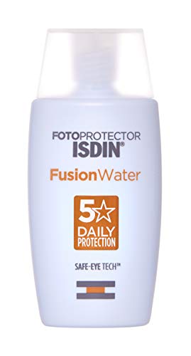 ISDIN Fusion Water Fotoprotector Facial SPF 50, de Fase Acuosa para Uso Diario, Textura Ultra Ligera + ISDIN Fotoprotector Fusion Water COLOR SPF 50, cobertura natural 50 ml