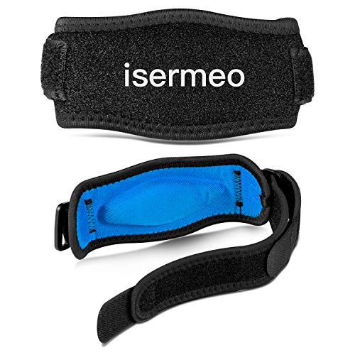 isermeo Coderas, Codo de Tenista, 2 Piezas Codo de Golfista per Alivio del Dolor y Recuperación de Epicondilitis Lateral y Tendinitis, Impermeable Golf y Tenis Brazalete Banda, Azul
