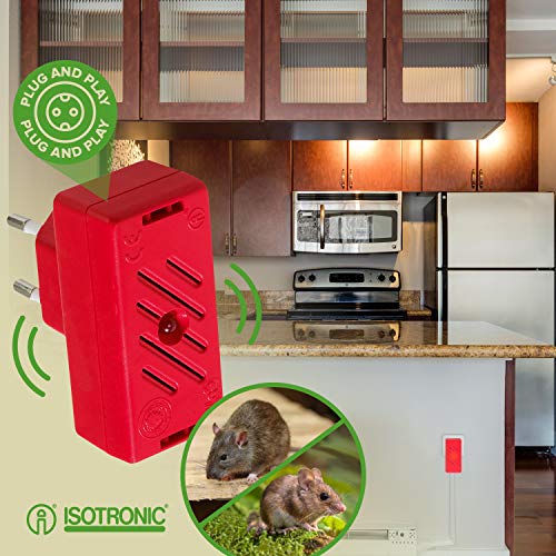 ISOTRONIC Repelente Ultrasónico de Plagas Ahuyentador de Ratas y Ratones Antiplagas