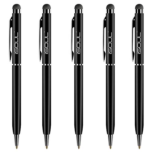 iSOUL Stylus Lápiz táctil, Stylus Bolígrafo para Pantallas táctiles, Stylus Oficial Apple iPad iPhone 11 8 7 Plus, Samsung, Huawei, OnePlus teléfonos móviles y tabletas Negro Stylus
