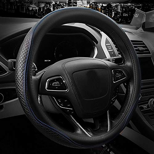 ISTN Funda de Piel auténtica, clásica, Transpirable, Antideslizante para Volante