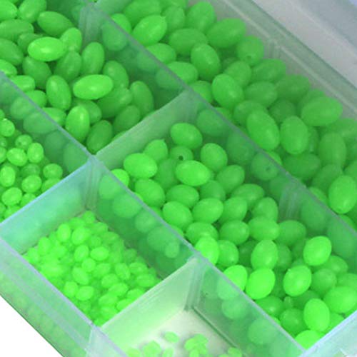 Isuper Deporte Una Caja de Pesca Cuentas Granos del Diamante Luminoso plástico Blando Flotador Pesca de señuelos Bolas Bolas de Aparejo Aparejo de Pesca Accesorios Lure