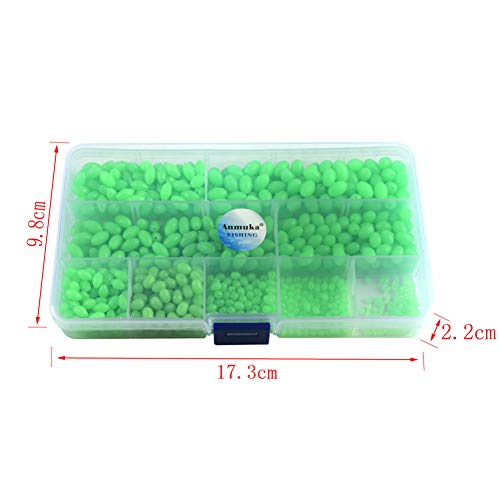 Isuper Deporte Una Caja de Pesca Cuentas Granos del Diamante Luminoso plástico Blando Flotador Pesca de señuelos Bolas Bolas de Aparejo Aparejo de Pesca Accesorios Lure