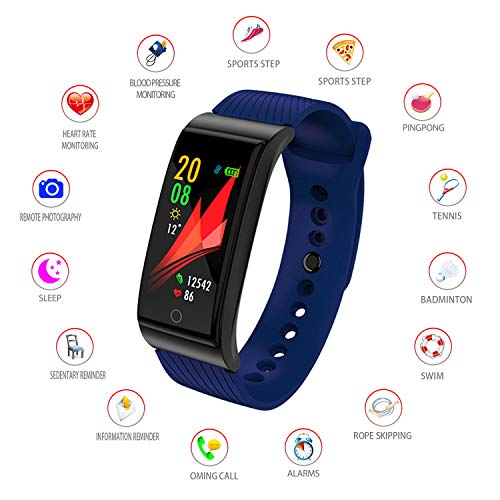 iSwim Pulsera Actividad, Pulsera Inteligente con Pulsómetro Pulsera Deportiva y Monitor de Ritmo Cardíaco Monitor de Actividad (Azul de sílice)