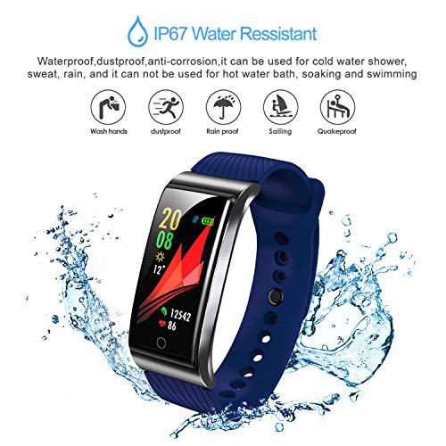 iSwim Pulsera Actividad, Pulsera Inteligente con Pulsómetro Pulsera Deportiva y Monitor de Ritmo Cardíaco Monitor de Actividad (Azul de sílice)