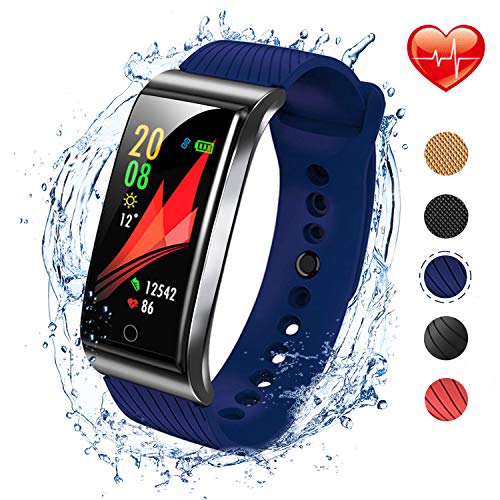iSwim Pulsera Actividad, Pulsera Inteligente con Pulsómetro Pulsera Deportiva y Monitor de Ritmo Cardíaco Monitor de Actividad (Azul de sílice)