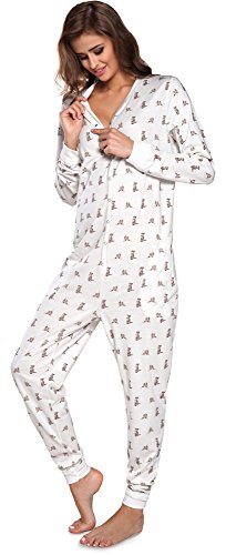 Italian Fashion IF Pijama Entero Mono Mujer IF180012 (Crudo, S)