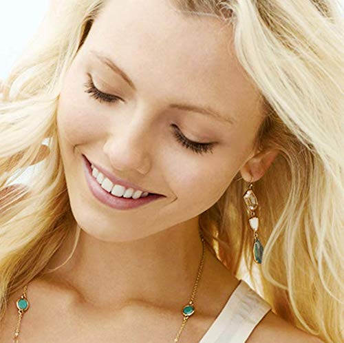 iTemer 1 par Pendientes de mujer aro Joyas niña Regalos dia de la madre Colgantes mujer clip Hermoso Gota de agua Gemas Crystal Verde claro 7cm