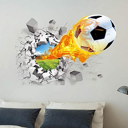 iTemer 1set vinilos decorativos pared dormitorio Stickers Pegatinas pared decorativas Decoracion pared Un hermoso regalo Fútbol 3D Llama 50cm* 70cm