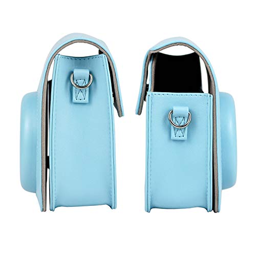 Itian Funda Fuji Instax Mini 11, Mini PU Funda de Cuero para cámara para Fujifilm Instax Mini 11，Bolsa de Transporte de Color sólido Azul