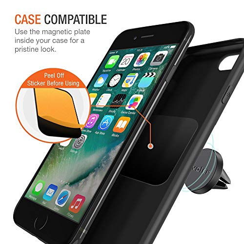 ivoler 2 pack Soporte Móvil Coche Soporte Magnético para Rejilla del Aire,360°Rotación Iman Móvil Coche para iPhone 7/6s/6/5,Samsung Note8/S8,Xiaomi,BQ,LG y Dispositivo GPS,Negro