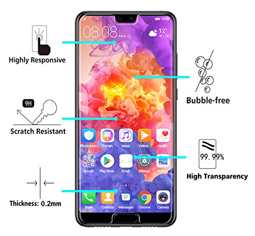 ivoler [2 Unidades] Protector de Pantalla para Huawei P20 Pro, Cristal Vidrio Templado Premium