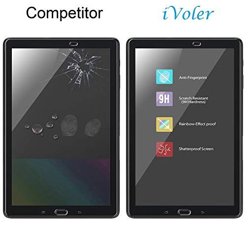 ivoler Protector de Pantalla para Samsung Galaxy Tab A 10.1 Pulgadas (P580/P585) con S Pen, Cristal Vidrio Templado Premium [9H Dureza] [Alta Definicion 0.3mm] [2.5D Round Edge]